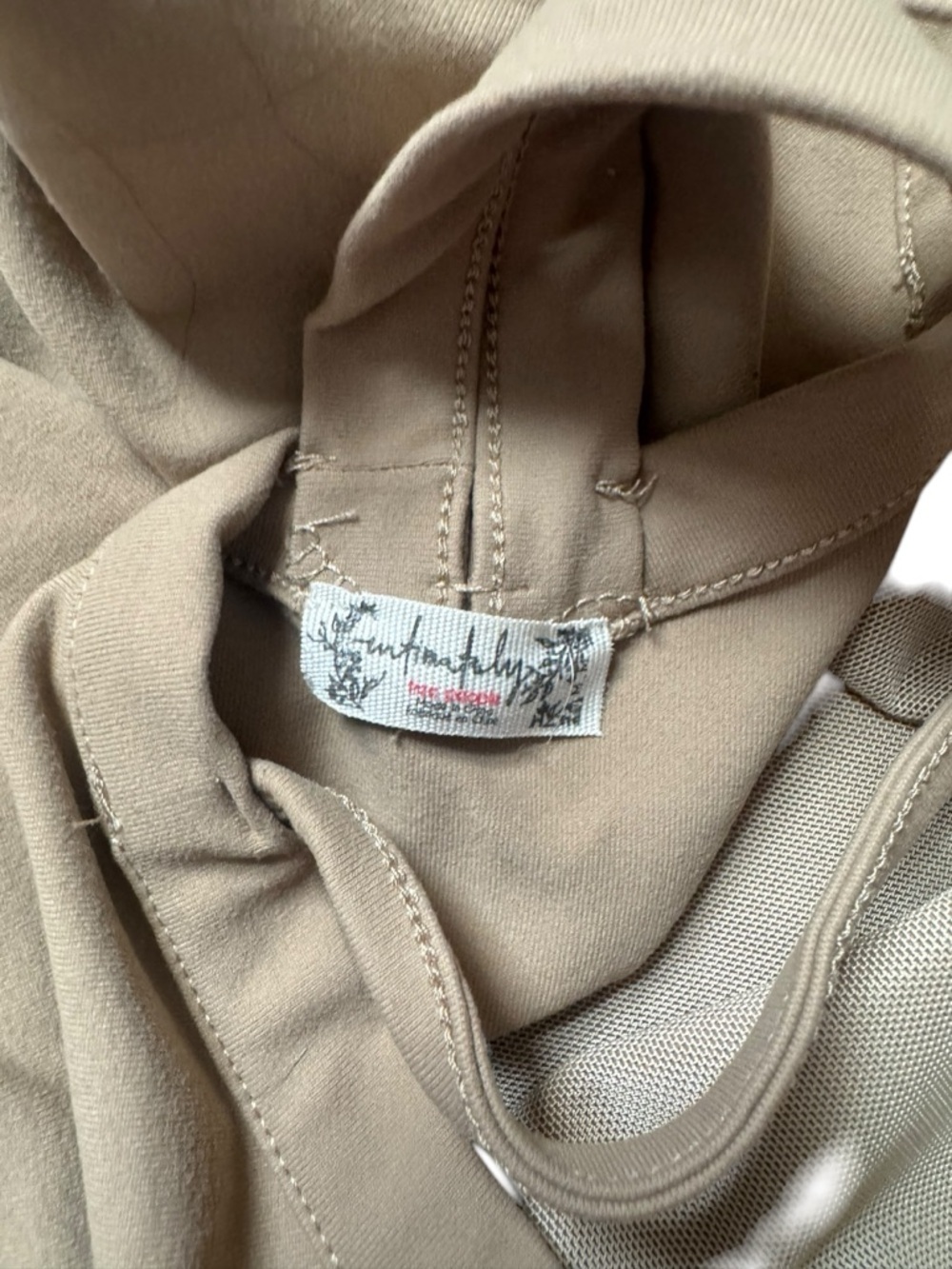 Free People Square Neck Tank Bodysuit in Tan - Picture 3 of 3